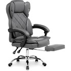 Кресло для руководителя Kolson серый металл/экокожа, хром/серый 64x68x114 см - фото 110662892