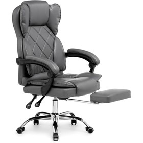 Кресло для руководителя Kolson серый металл/экокожа, хром/серый 64x68x114 см