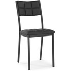 Стул на металлокаркасе Бекал металл/экокожа, черный/черный 39x51x84 см  (артикул 10510494)  большой выбор товаров оптом и в розницу по низким ценам с доставкой