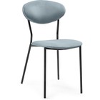 Стул на металлокаркасе Корсе металл/велюр, черный/голубой 46x60x82 см 10510513