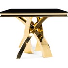 Стол стеклянный Komin 2 металл, черный/золотой 100x200x76 см  (артикул 10510516)  большой выбор товаров оптом и в розницу по низким ценам с доставкой