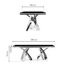 Стол стеклянный Komin 2 металл, черный/золотой 100x200x76 см  (артикул 10510516)  большой выбор товаров оптом и в розницу по низким ценам с доставкой