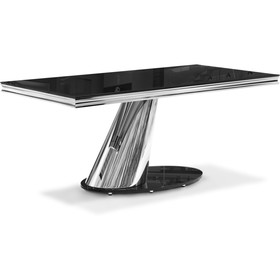 Стол стеклянный Kolonel металл, черный/хром 90x180x76 см