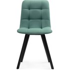 Стул на металлокаркасе Чилли металл/велюр, черный/зеленый 43,5x50x87,5 см 10510532