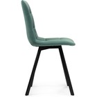 Стул на металлокаркасе Чилли металл/велюр, черный/зеленый 43,5x50x87,5 см 10510532