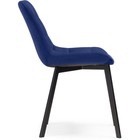Стул на металлокаркасе Челси металл/велюр, черный/синий 50x60x80 см 10510542