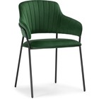 Стул на металлокаркасе Инклес металл/велюр, черный/зеленый 57x56x82 см 10510559