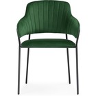 Стул на металлокаркасе Инклес металл/велюр, черный/зеленый 57x56x82 см 10510559