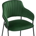 Стул на металлокаркасе Инклес металл/велюр, черный/зеленый 57x56x82 см 10510559
