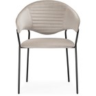 Стул на металлокаркасе Рансол металл/велюр, черный/бежевый 57x56x82 см 10510566