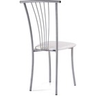 Стул на металлокаркасе Grigori металл/экокожа, серый/белый 40x50x93 см  (артикул 10510576)  большой выбор товаров оптом и в розницу по низким ценам с доставкой