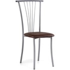 Стул на металлокаркасе Grigori металл/экокожа, серый/коричневый 40x50x93 см  (артикул 10510577)  большой выбор товаров оптом и в розницу по низким ценам с доставкой