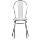 Стул на металлокаркасе Lamniel металл/экокожа, серый/белый 42,5x52,5x92 см 10510578
