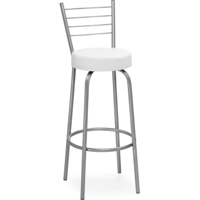 Стул барный Kuroda металл/экокожа, серый/белый 34,5x46x103 см