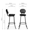 Стул барный Satearant металл/экокожа, черный/черный 34,5x46x103 см  (артикул 10510587)  большой выбор товаров оптом и в розницу по низким ценам с доставкой