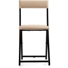 Стул на металлокаркасе Elevis металл/экокожа, черный/бежевый 38,5x52,5x77,5 см  (артикул 10510588)  большой выбор товаров оптом и в розницу по низким ценам с доставкой