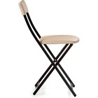 Стул на металлокаркасе Elevis металл/экокожа, черный/бежевый 38,5x52,5x77,5 см  (артикул 10510588)  большой выбор товаров оптом и в розницу по низким ценам с доставкой