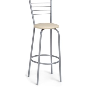 Стул барный Sadov металл/экокожа, серый/бежевый 41x47x104 см
