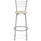 Стул барный Sadov металл/экокожа, серый/бежевый 41x47x104 см  (артикул 10510594)  большой выбор товаров оптом и в розницу по низким ценам с доставкой