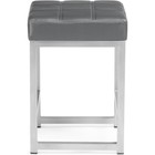 Табурет Khurkroks металл/экокожа, серый/серый 37x37x52 см - Фото 3