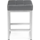 Табурет Khurkroks металл/экокожа, серый/серый 37x37x52 см - Фото 4