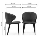 Стул на металлокаркасе Алсисар металл/велюр, черный/зеленый 52x58x81 см  (артикул 10510616)  большой выбор товаров оптом и в розницу по низким ценам с доставкой