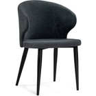 Стул на металлокаркасе Алсисар металл/велюр, черный/серый 52x58x81 см 10510618