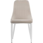 Стул на металлокаркасе Kora металл/велюр, белый/бежевый 47x57x89 см  (артикул 10510625)  большой выбор товаров оптом и в розницу по низким ценам с доставкой