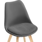 Стул деревянный Bonuss массив бука/велюр, натуральный/серый 50x56x84 см 10510627