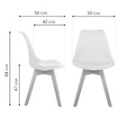 Стул деревянный Bonuss массив бука/велюр, натуральный/серый 50x56x84 см 10510627