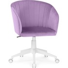 Компьютерное кресло Тибо пластик/велюр, белый/фиолетовый 60x60x81 см - фото 110663024