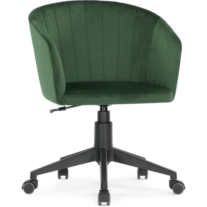 Компьютерное кресло Тибо пластик/велюр, черный/зеленый 60x60x81 см - Фото 1