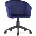 Компьютерное кресло Тибо пластик/велюр, черный/синий 60x60x81 см - фото 110663040