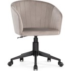 Компьютерное кресло Тибо пластик/велюр, черный/бежевый 60x60x81 см - фото 110663048