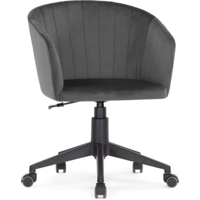 Компьютерное кресло Тибо пластик/велюр, черный/графит 60x60x81 см - Фото 1