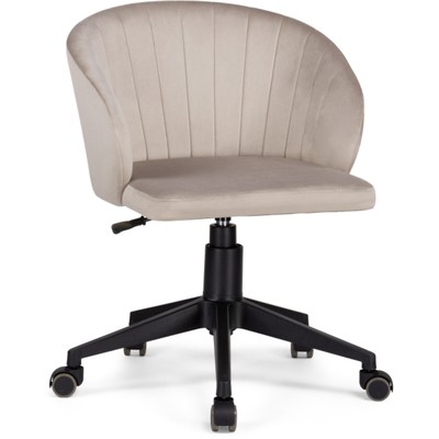 Компьютерное кресло Пард пластик/велюр, черный/бежевый 59x60x78 см