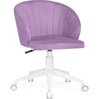 Компьютерное кресло Пард пластик/велюр, белый/фиолетовый 59x60x78 см - фото 110663109
