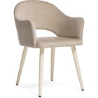 Стул на металлокаркасе Апри металл/велюр, бежевый/бежевый 57x57x81 см 10510654