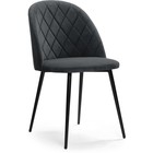Стул на металлокаркасе Зест металл/велюр, черный/серый 50x54x81 см 10510661