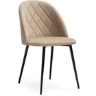 Стул на металлокаркасе Зест металл/велюр, черный/бежевый 50x54x81 см  (артикул 10510663)  большой выбор товаров оптом и в розницу по низким ценам с доставкой