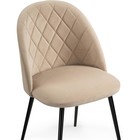 Стул на металлокаркасе Зест металл/велюр, черный/бежевый 50x54x81 см  (артикул 10510663)  большой выбор товаров оптом и в розницу по низким ценам с доставкой