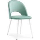 Стул на металлокаркасе Ирре металл/велюр, белый/зеленый 50x55x82 см 10510664