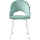Стул на металлокаркасе Ирре металл/велюр, белый/зеленый 50x55x82 см 10510664