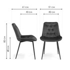 Стул на металлокаркасе Гояр металл/велюр, черный/графит 51x61x82 см 10510671