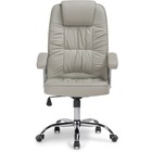 Кресло для руководителя Rik металл/экокожа, хром/бежевый 64x66x112 см - фото 121969969