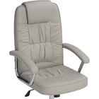 Кресло для руководителя Rik металл/экокожа, хром/бежевый 64x66x112 см - фото 121969972