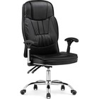 Кресло для руководителя Vestra металл/экокожа, хром/черный 62x64x113 см - фото 110663176
