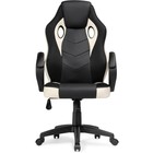 Кресло игровое Kard пластик/экокожа/сетка, черный/бежевый 62x69x111 см - фото 121575857