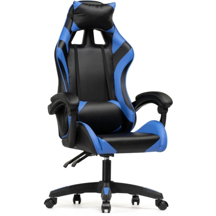Кресло игровое Rodas пластик/экокожа, черный/черный/синий 67x60x122 см - Фото 1