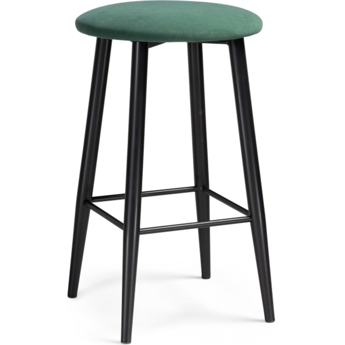 Стул барный Гангток металл/велюр, черный/зеленый 38x38x62 см
